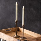 Flameless Wax Taper Candles - Pair